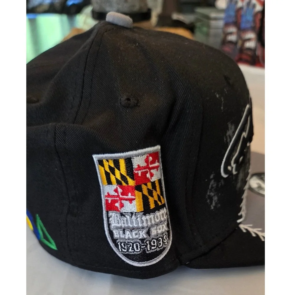 Headgear Classics Fitted Hat Mens 6‎ 7/8 Black Grey New Baltimore Black Sox Cap